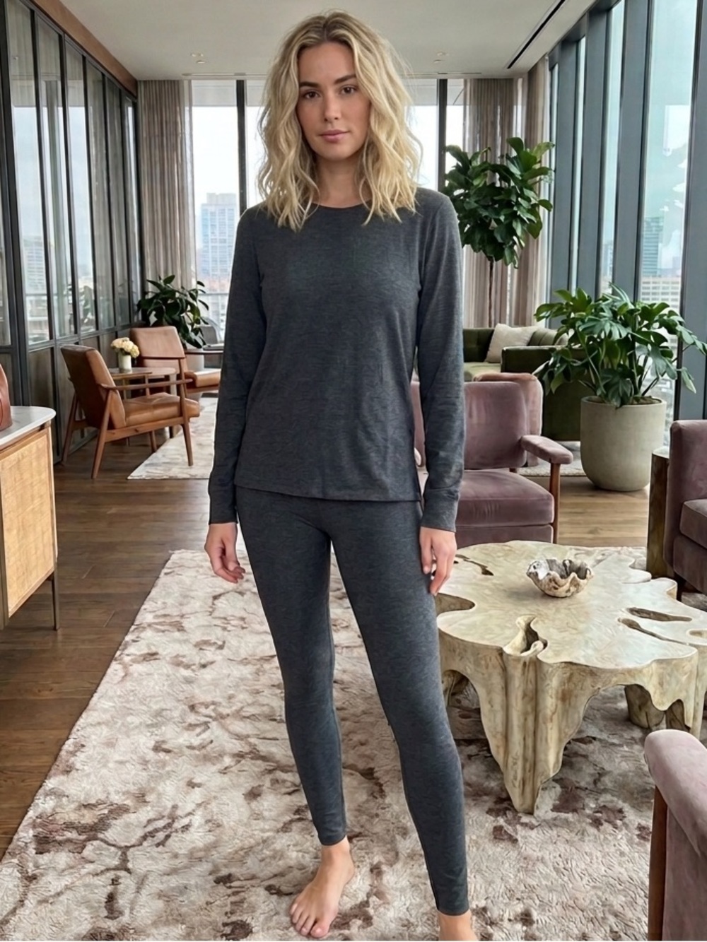 NWT Lunya The Travel Kit Charcoal Gray 2-Piece Set - Medium